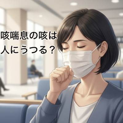 咳喘息の咳が人にうつるか不安に感じる場面のイメージ