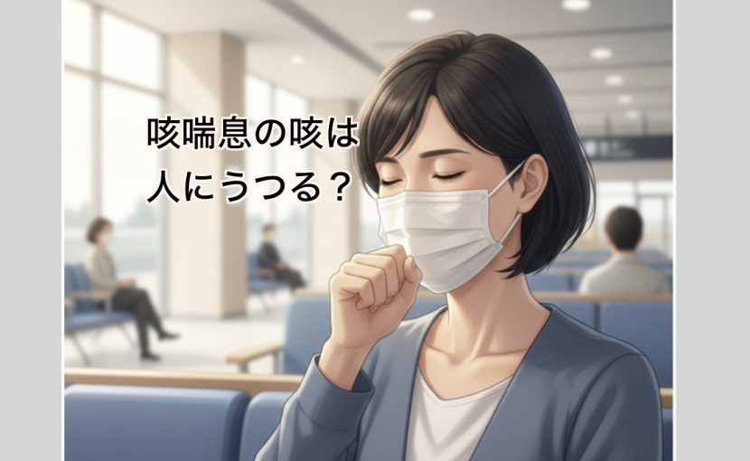 咳喘息の咳が人にうつるか不安に感じる場面のイメージ
